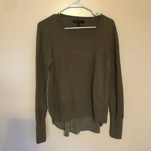 Olive Green Uneven Hem Sweater